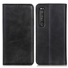 Funda de Cuero Cartera con Soporte Carcasa A02D para Sony Xperia 1 III Negro