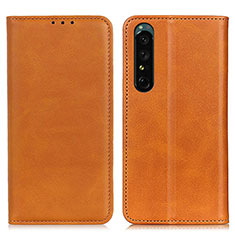 Funda de Cuero Cartera con Soporte Carcasa A02D para Sony Xperia 1 IV Marron Claro