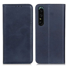 Funda de Cuero Cartera con Soporte Carcasa A02D para Sony Xperia 1 IV SO-51C Azul