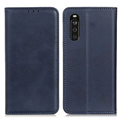 Funda de Cuero Cartera con Soporte Carcasa A02D para Sony Xperia 10 III Lite Azul