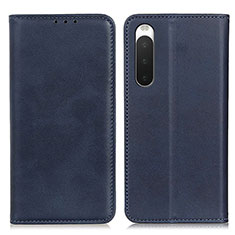 Funda de Cuero Cartera con Soporte Carcasa A02D para Sony Xperia 10 IV SO-52C Azul