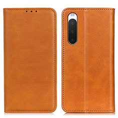 Funda de Cuero Cartera con Soporte Carcasa A02D para Sony Xperia 10 IV SO-52C Marron Claro