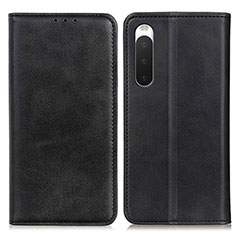 Funda de Cuero Cartera con Soporte Carcasa A02D para Sony Xperia 10 IV SOG07 Negro