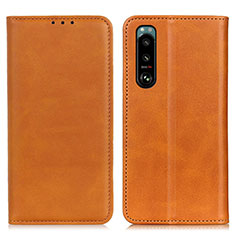 Funda de Cuero Cartera con Soporte Carcasa A02D para Sony Xperia 5 III SO-53B Marron Claro