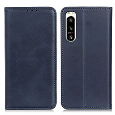 Funda de Cuero Cartera con Soporte Carcasa A02D para Sony Xperia 5 IV Azul