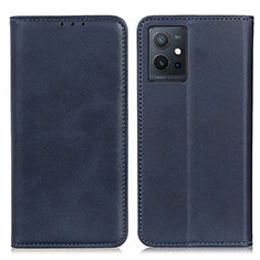 Funda de Cuero Cartera con Soporte Carcasa A02D para Vivo T1 5G India Azul