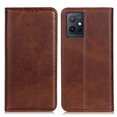 Funda de Cuero Cartera con Soporte Carcasa A02D para Vivo Y52t 5G Marron