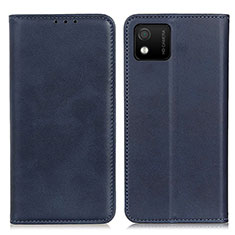 Funda de Cuero Cartera con Soporte Carcasa A02D para Wiko Y52 Azul