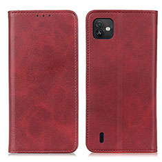 Funda de Cuero Cartera con Soporte Carcasa A02D para Wiko Y82 Rojo