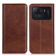 Funda de Cuero Cartera con Soporte Carcasa A02D para Xiaomi Mi 11 Ultra 5G Marron