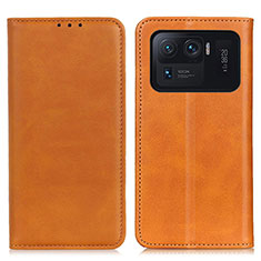 Funda de Cuero Cartera con Soporte Carcasa A02D para Xiaomi Mi 11 Ultra 5G Marron Claro