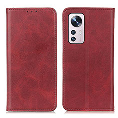 Funda de Cuero Cartera con Soporte Carcasa A02D para Xiaomi Mi 12 Lite 5G Rojo