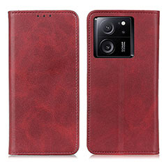 Funda de Cuero Cartera con Soporte Carcasa A02D para Xiaomi Mi 13T Pro 5G Rojo