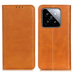 Funda de Cuero Cartera con Soporte Carcasa A02D para Xiaomi Mi 14 5G Marron Claro