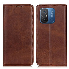 Funda de Cuero Cartera con Soporte Carcasa A02D para Xiaomi Poco C55 Marron