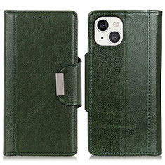 Funda de Cuero Cartera con Soporte Carcasa A03 para Apple iPhone 13 Verde