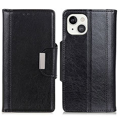 Funda de Cuero Cartera con Soporte Carcasa A03 para Apple iPhone 15 Negro