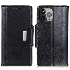 Funda de Cuero Cartera con Soporte Carcasa A03 para Apple iPhone 15 Pro Max Negro