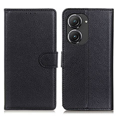 Funda de Cuero Cartera con Soporte Carcasa A03D para Asus Zenfone 9 Negro