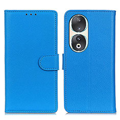 Funda de Cuero Cartera con Soporte Carcasa A03D para Huawei Honor 90 5G Azul Cielo