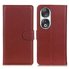 Funda de Cuero Cartera con Soporte Carcasa A03D para Huawei Honor 90 5G Marron