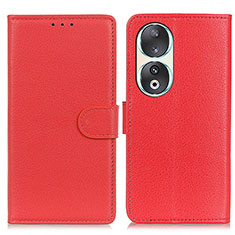 Funda de Cuero Cartera con Soporte Carcasa A03D para Huawei Honor 90 5G Rojo