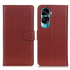 Funda de Cuero Cartera con Soporte Carcasa A03D para Huawei Honor 90 Lite 5G Marron