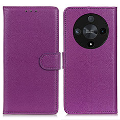 Funda de Cuero Cartera con Soporte Carcasa A03D para Huawei Honor Magic6 Lite 5G Morado