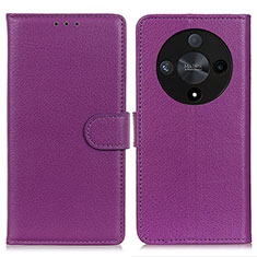 Funda de Cuero Cartera con Soporte Carcasa A03D para Huawei Honor X9b 5G Morado