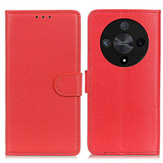 Funda de Cuero Cartera con Soporte Carcasa A03D para Huawei Honor X9b 5G Rojo