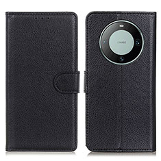 Funda de Cuero Cartera con Soporte Carcasa A03D para Huawei Mate 60 Negro