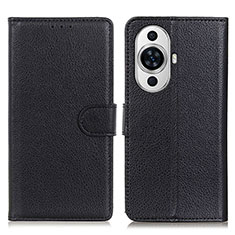 Funda de Cuero Cartera con Soporte Carcasa A03D para Huawei Nova 11 Pro Negro