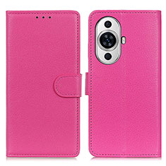 Funda de Cuero Cartera con Soporte Carcasa A03D para Huawei Nova 11 Pro Rosa Roja