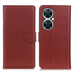 Funda de Cuero Cartera con Soporte Carcasa A03D para Huawei Nova 11i Marron