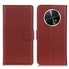 Funda de Cuero Cartera con Soporte Carcasa A03D para Huawei Nova Y91 Marron