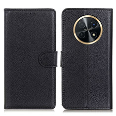 Funda de Cuero Cartera con Soporte Carcasa A03D para Huawei Nova Y91 Negro