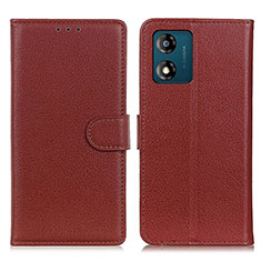 Funda de Cuero Cartera con Soporte Carcasa A03D para Motorola Moto E13 Marron