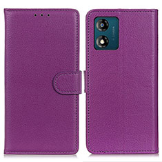 Funda de Cuero Cartera con Soporte Carcasa A03D para Motorola Moto E13 Morado