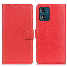 Funda de Cuero Cartera con Soporte Carcasa A03D para Motorola Moto E13 Rojo