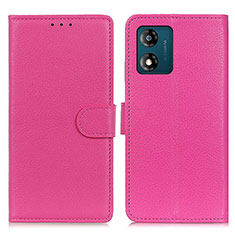 Funda de Cuero Cartera con Soporte Carcasa A03D para Motorola Moto E13 Rosa Roja