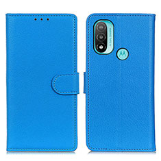 Funda de Cuero Cartera con Soporte Carcasa A03D para Motorola Moto E20 Azul Cielo