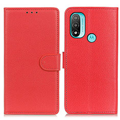 Funda de Cuero Cartera con Soporte Carcasa A03D para Motorola Moto E20 Rojo