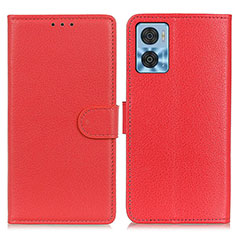 Funda de Cuero Cartera con Soporte Carcasa A03D para Motorola Moto E22 Rojo