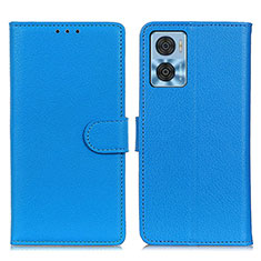 Funda de Cuero Cartera con Soporte Carcasa A03D para Motorola Moto E22i Azul Cielo