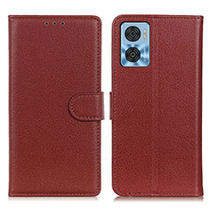 Funda de Cuero Cartera con Soporte Carcasa A03D para Motorola Moto E22i Marron