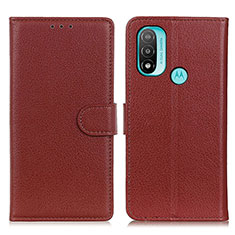 Funda de Cuero Cartera con Soporte Carcasa A03D para Motorola Moto E30 Marron