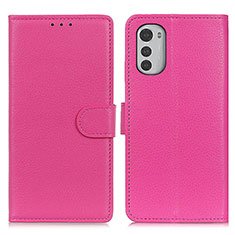 Funda de Cuero Cartera con Soporte Carcasa A03D para Motorola Moto E32 Rosa Roja