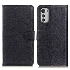 Funda de Cuero Cartera con Soporte Carcasa A03D para Motorola Moto E32s Negro