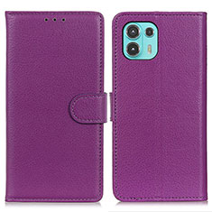 Funda de Cuero Cartera con Soporte Carcasa A03D para Motorola Moto Edge 20 Lite 5G Morado