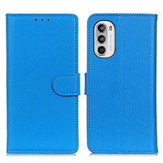 Funda de Cuero Cartera con Soporte Carcasa A03D para Motorola Moto Edge (2022) 5G Azul Cielo